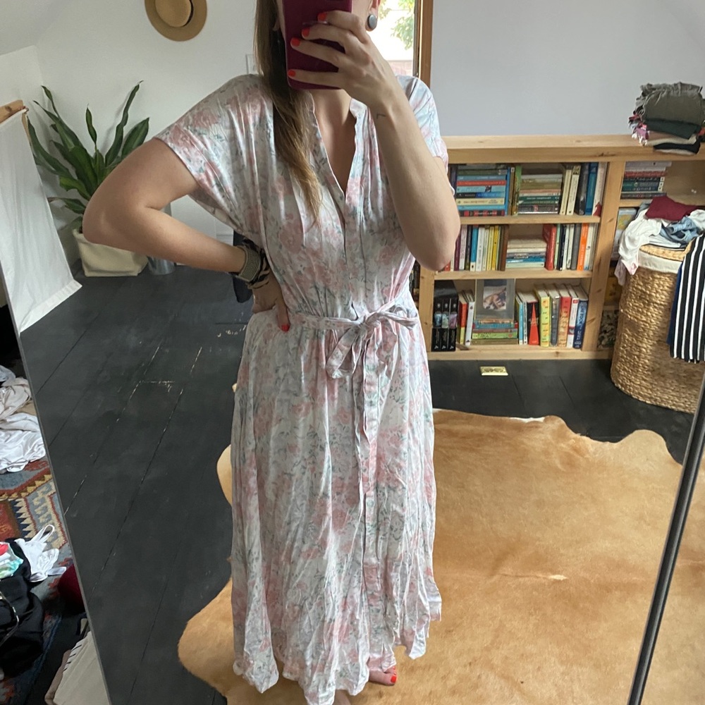H&M Floral Maxi Dress - Pink and White